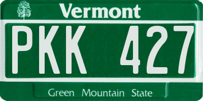 VT license plate PKK427