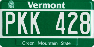 VT license plate PKK428