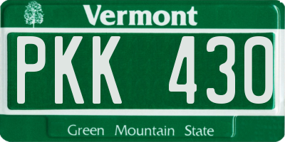 VT license plate PKK430