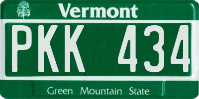 VT license plate PKK434