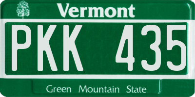 VT license plate PKK435