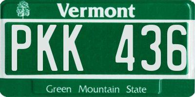 VT license plate PKK436