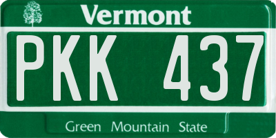 VT license plate PKK437