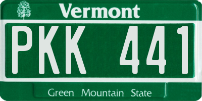 VT license plate PKK441