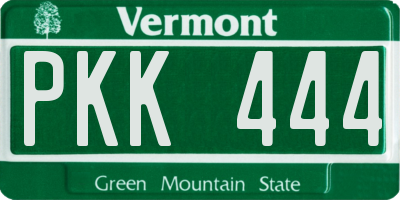 VT license plate PKK444