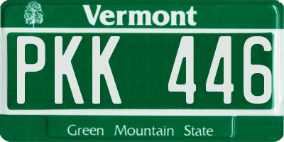 VT license plate PKK446