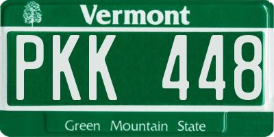 VT license plate PKK448