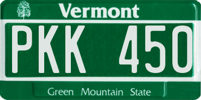 VT license plate PKK450