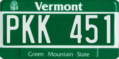 VT license plate PKK451
