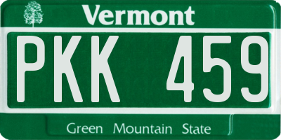 VT license plate PKK459