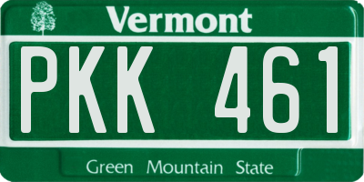 VT license plate PKK461