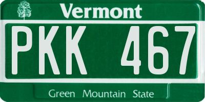 VT license plate PKK467