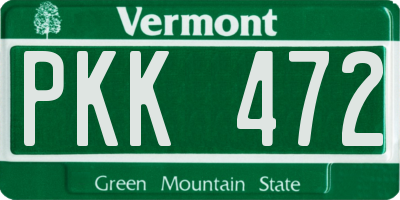 VT license plate PKK472