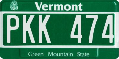 VT license plate PKK474