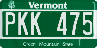 VT license plate PKK475