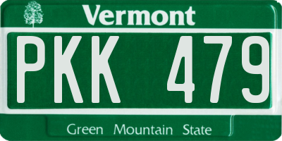 VT license plate PKK479
