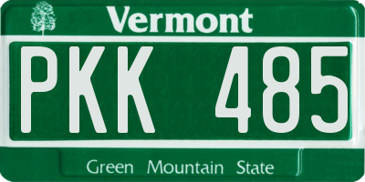VT license plate PKK485