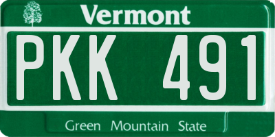VT license plate PKK491