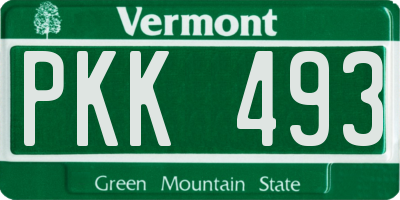 VT license plate PKK493