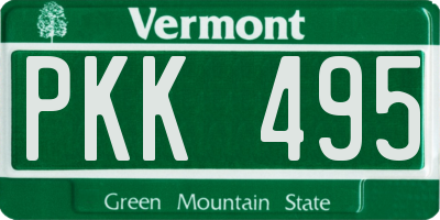 VT license plate PKK495