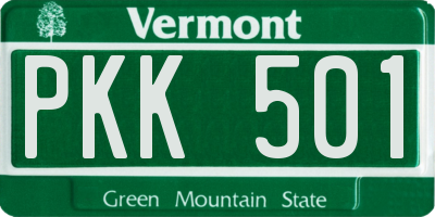 VT license plate PKK501