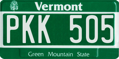 VT license plate PKK505