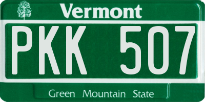 VT license plate PKK507
