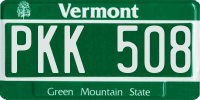 VT license plate PKK508