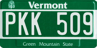 VT license plate PKK509
