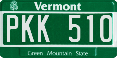 VT license plate PKK510