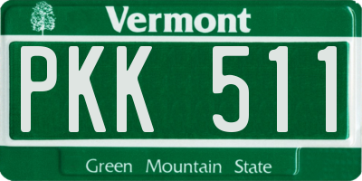 VT license plate PKK511