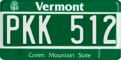 VT license plate PKK512