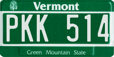 VT license plate PKK514