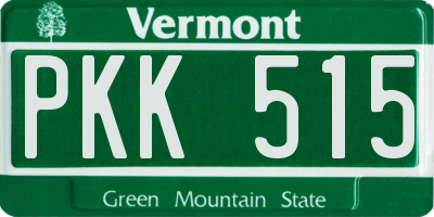 VT license plate PKK515