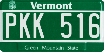 VT license plate PKK516