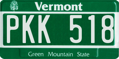 VT license plate PKK518