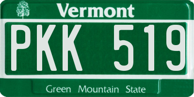 VT license plate PKK519