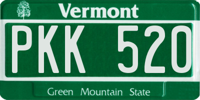 VT license plate PKK520