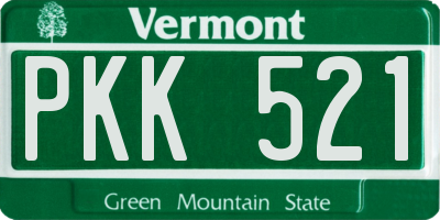 VT license plate PKK521