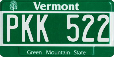 VT license plate PKK522