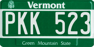 VT license plate PKK523