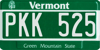 VT license plate PKK525