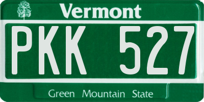 VT license plate PKK527