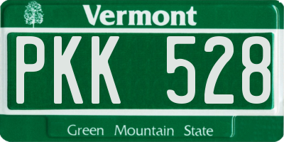 VT license plate PKK528
