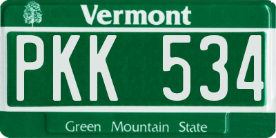 VT license plate PKK534