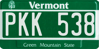 VT license plate PKK538