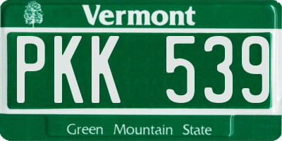 VT license plate PKK539