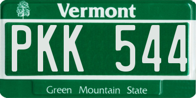 VT license plate PKK544