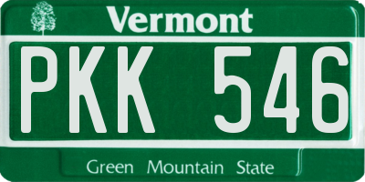 VT license plate PKK546