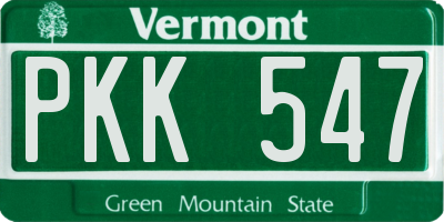 VT license plate PKK547